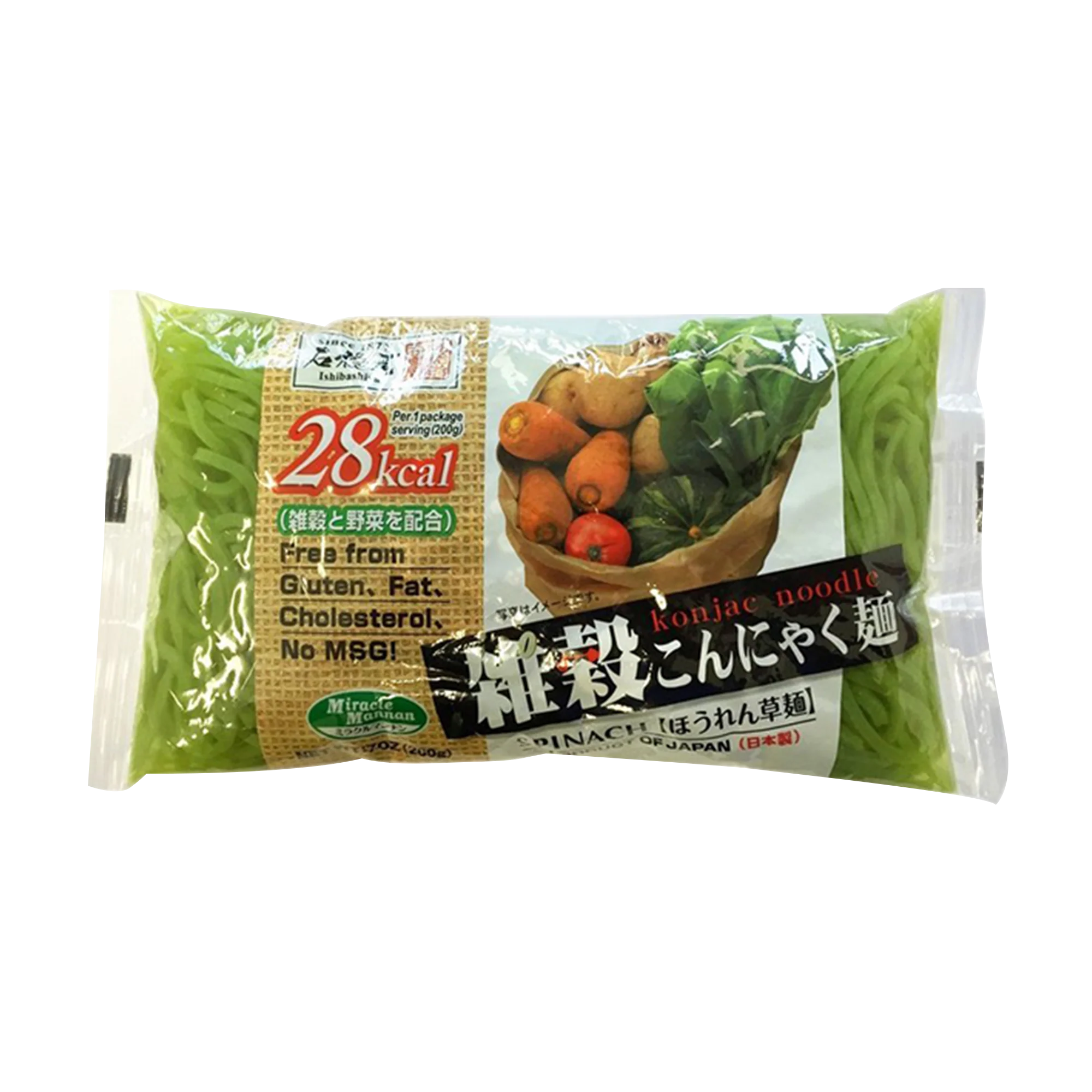 ISHIBASHIYA Konjac Noodle Spinach 200g