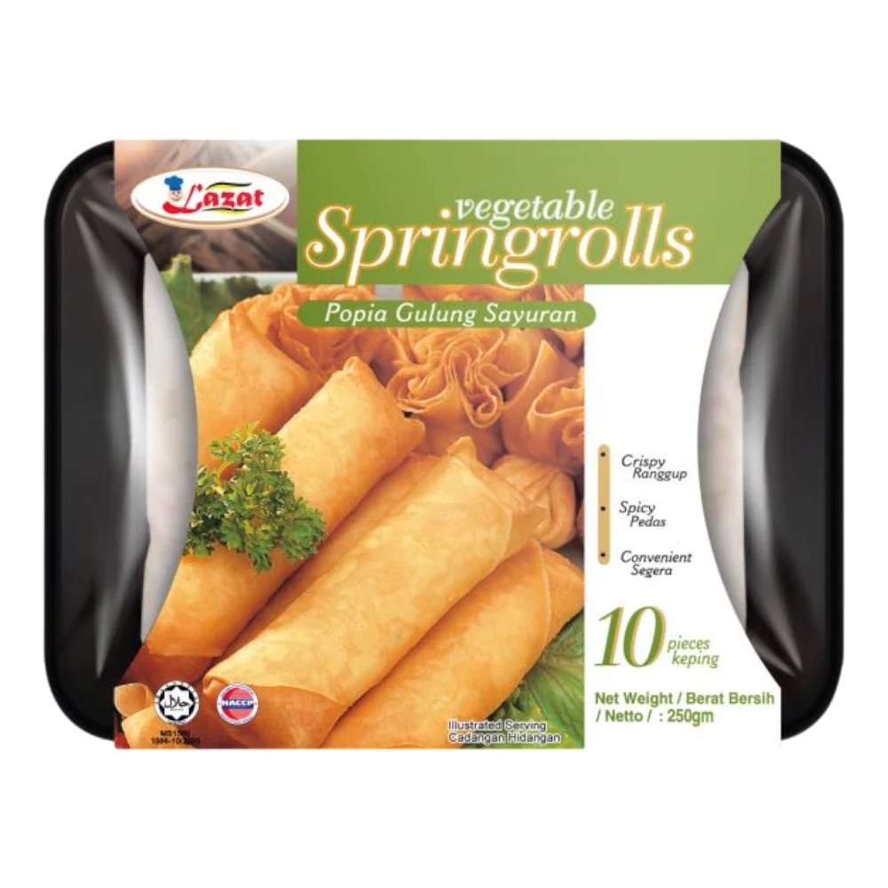 LAZAT Springrolls Vegetable 10S 250g (Frozen)