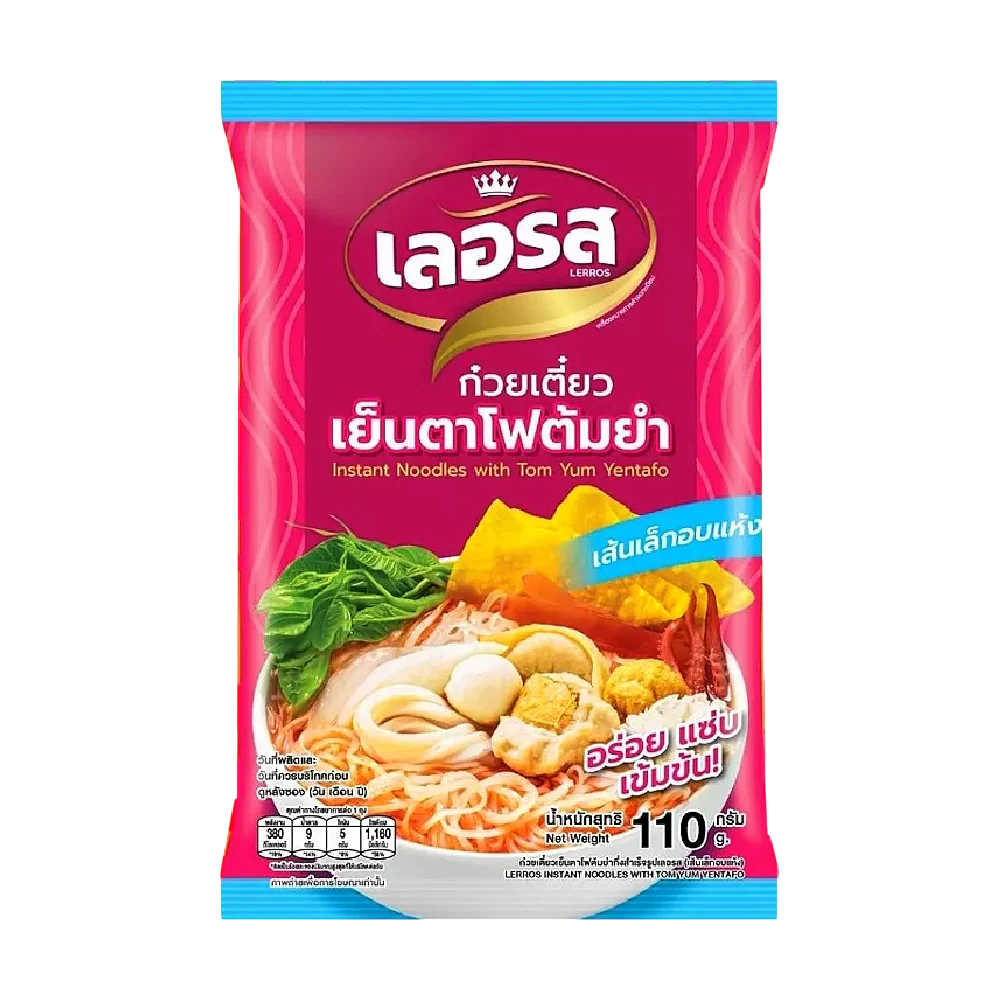 LERROS Instant Noodles with Tom Yum Yentafo Dried Rice Noodles 110g
