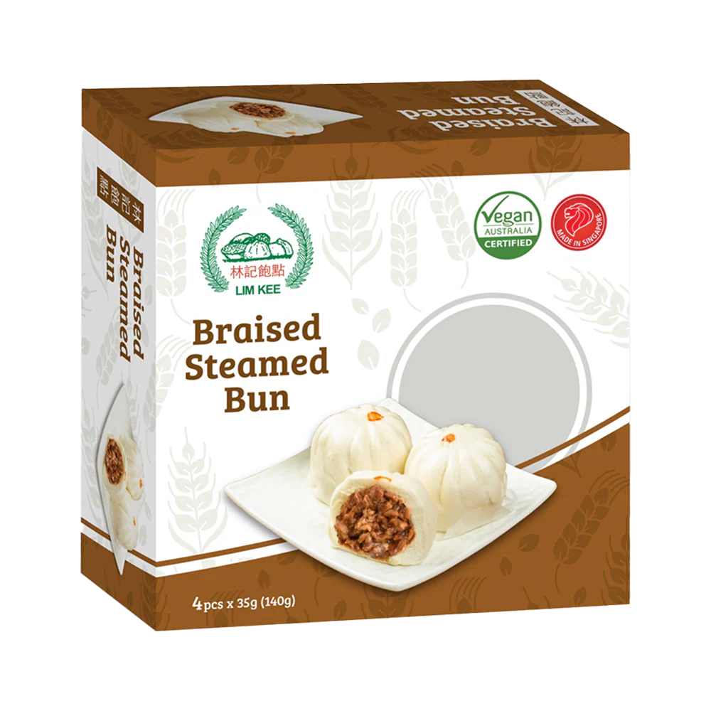 LIM KEE Veg Braised Steam Buns (4pcs) 140g (Frozen)