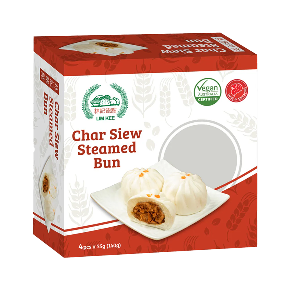 LIM KEE Veg Char Siew Steamed Buns (4pcs) 140g (Frozen)
