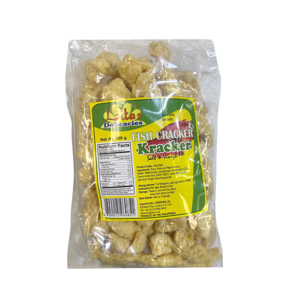Lita Fish Cracker Salt & Vinegar 100g