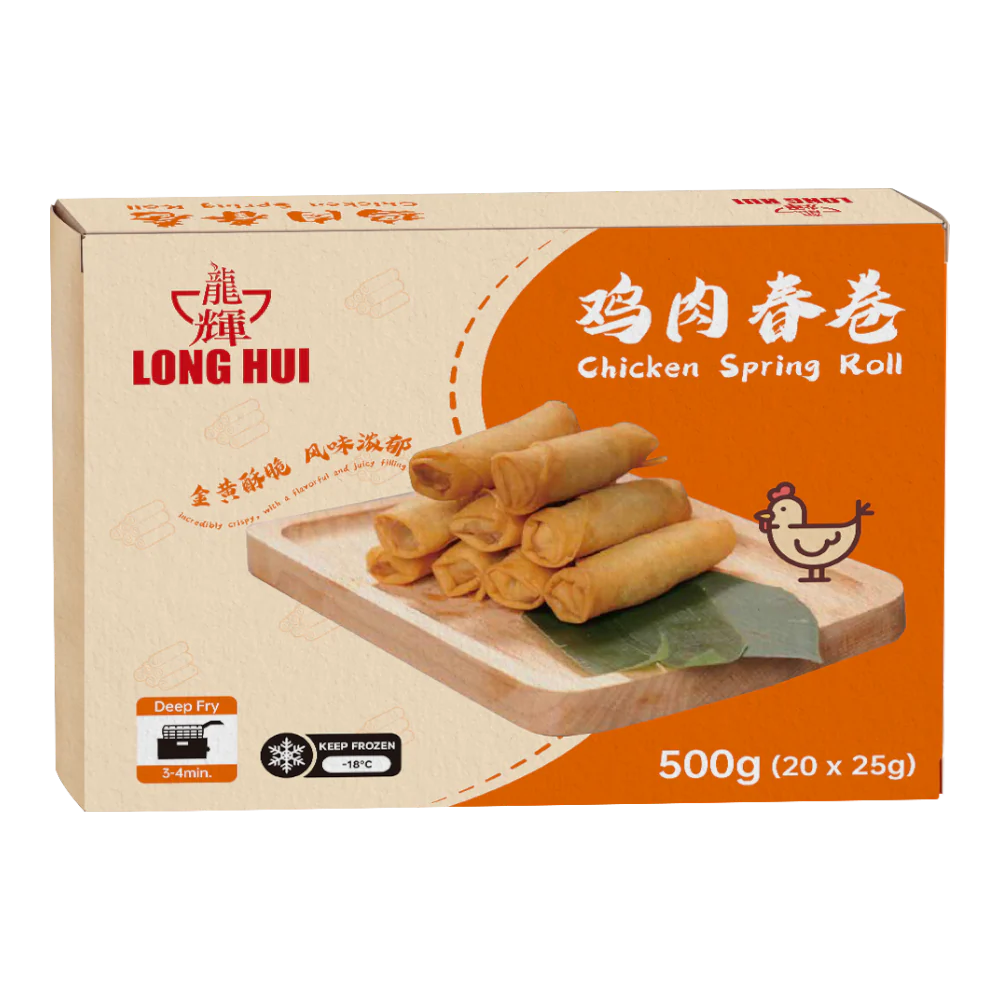 LONG HUI Chicken Spring Roll 500g (Frozen)