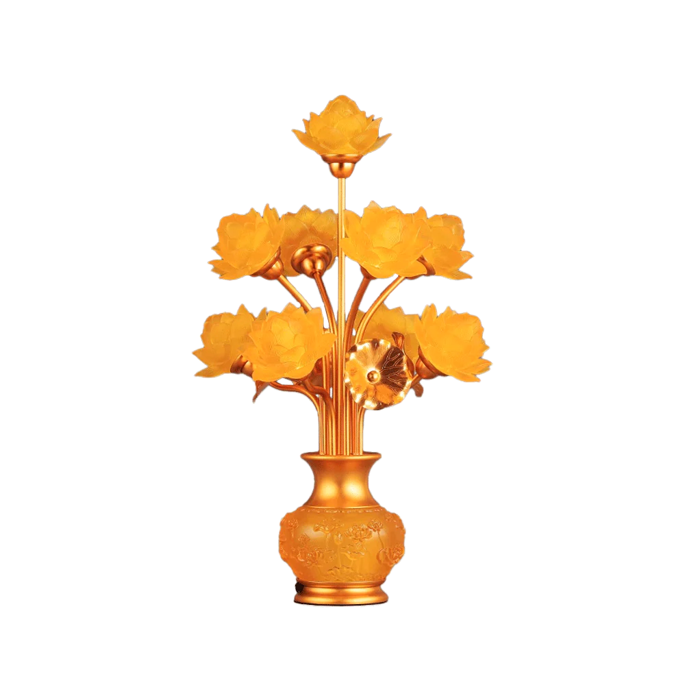 LONGDAN 7 - Flowers Lotus Lamp 20 Inches