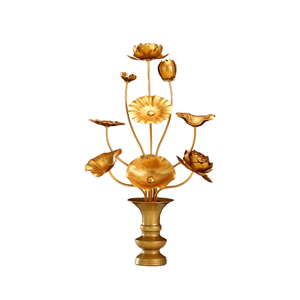 LONGDAN Aluminum Lotus Vase 24 Inches
