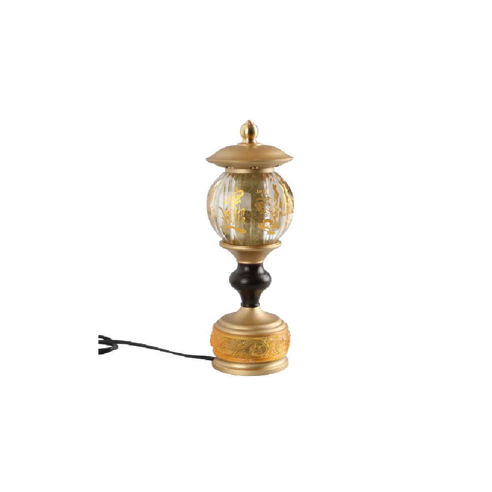 Longdan Black Gold Crystal Lamp 12 Inches