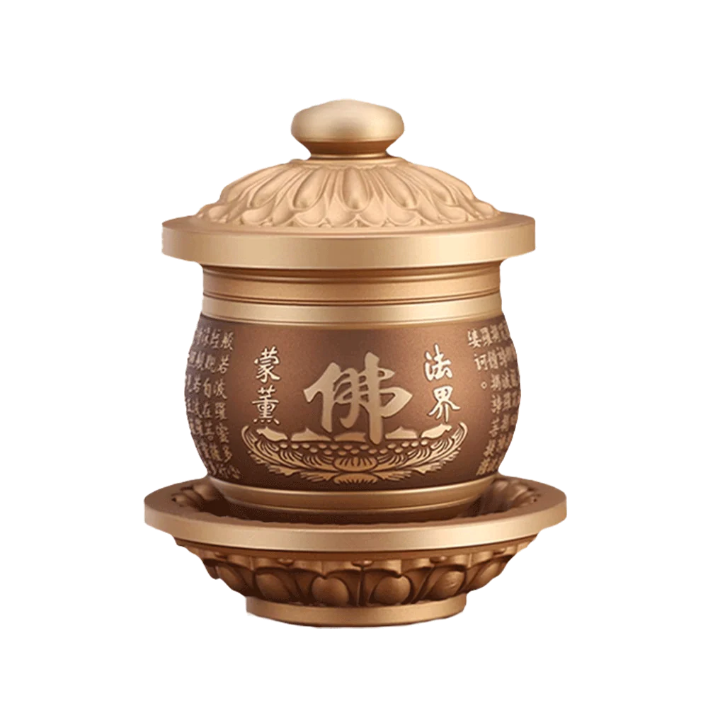 LONGDAN Bronze Engraved Cup 3 Inches