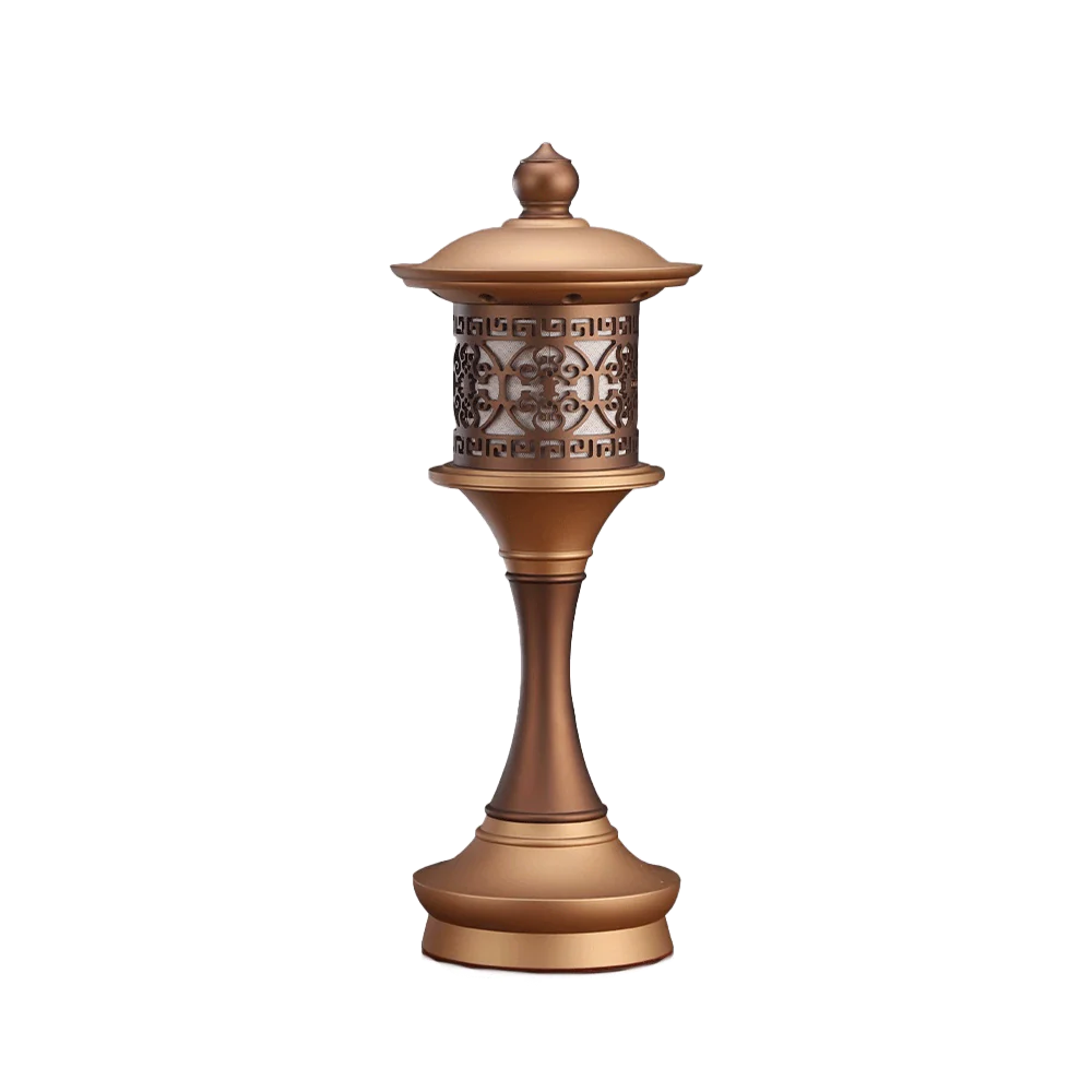 LONGDAN Bronze Engraved Lamp 15 Inches