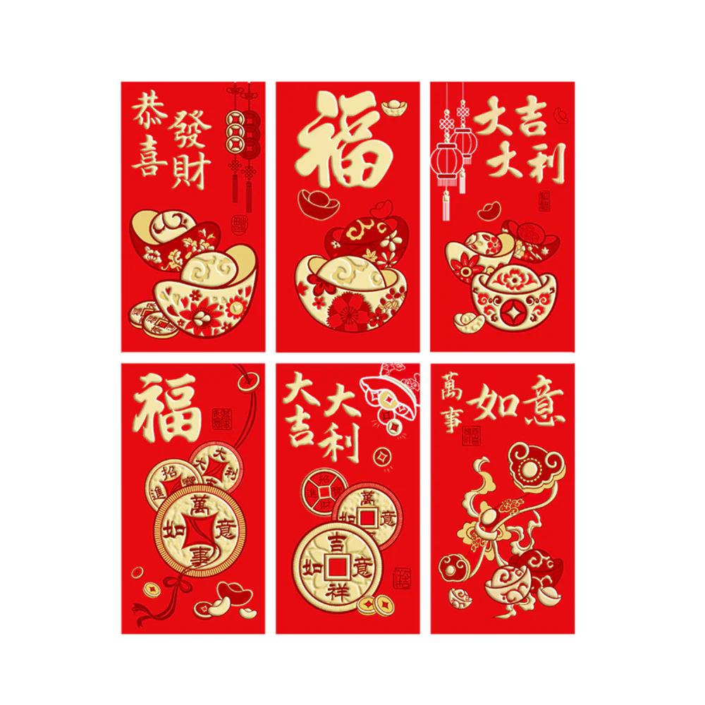 Longdan Chinese Red Envelope 6pcs