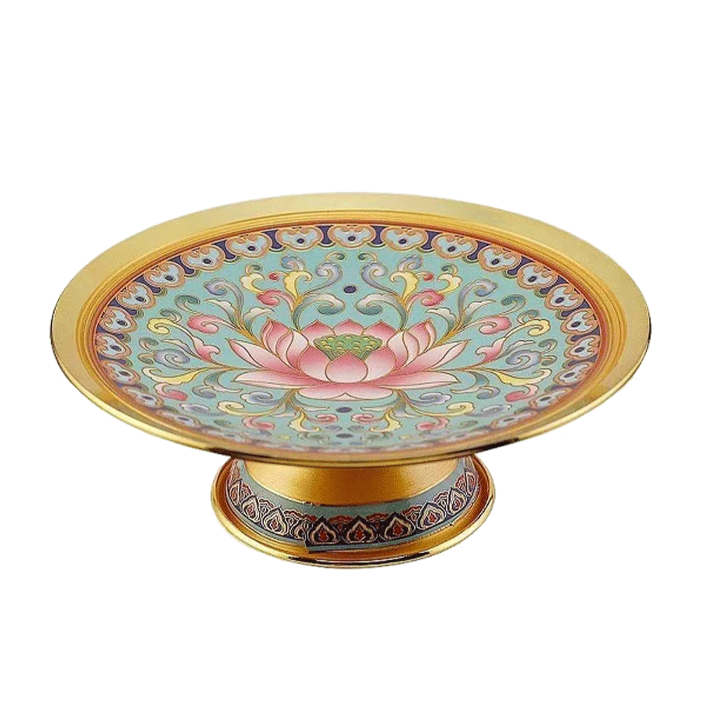 LONGDAN Golden Lotus Plate 8 Inches