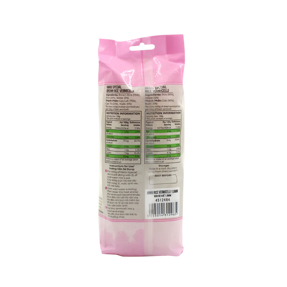 LONGDAN Hanoi Rice Vermicelli 1.8mm 400g (Case 30) - Image 2