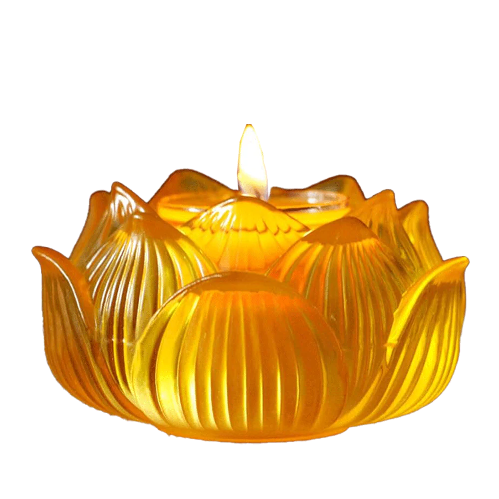 LONGDAN Liuli Lotus Candle Holder 3 Inches