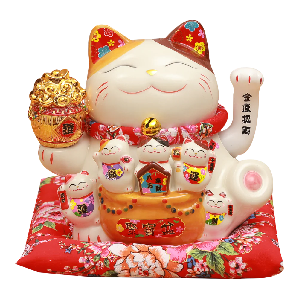 Longdan Lucky Cat 8 Inches