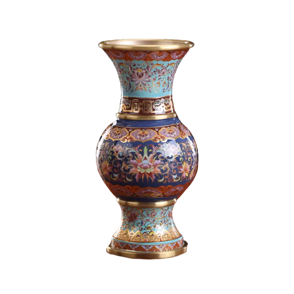 LONGDAN Midnight Blue Lotus Vase 10 Inches