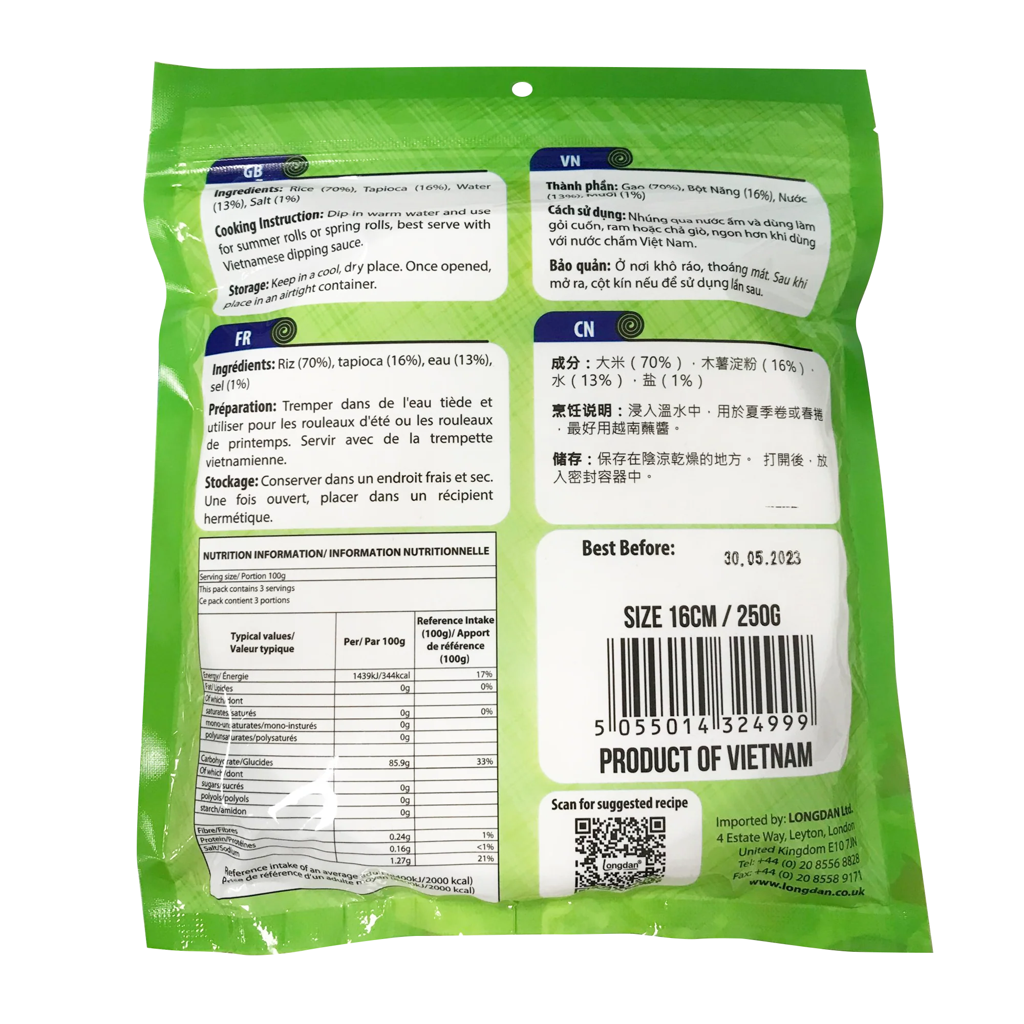 Longdan Rice Paper (Authentic)16cm 250g - Image 2