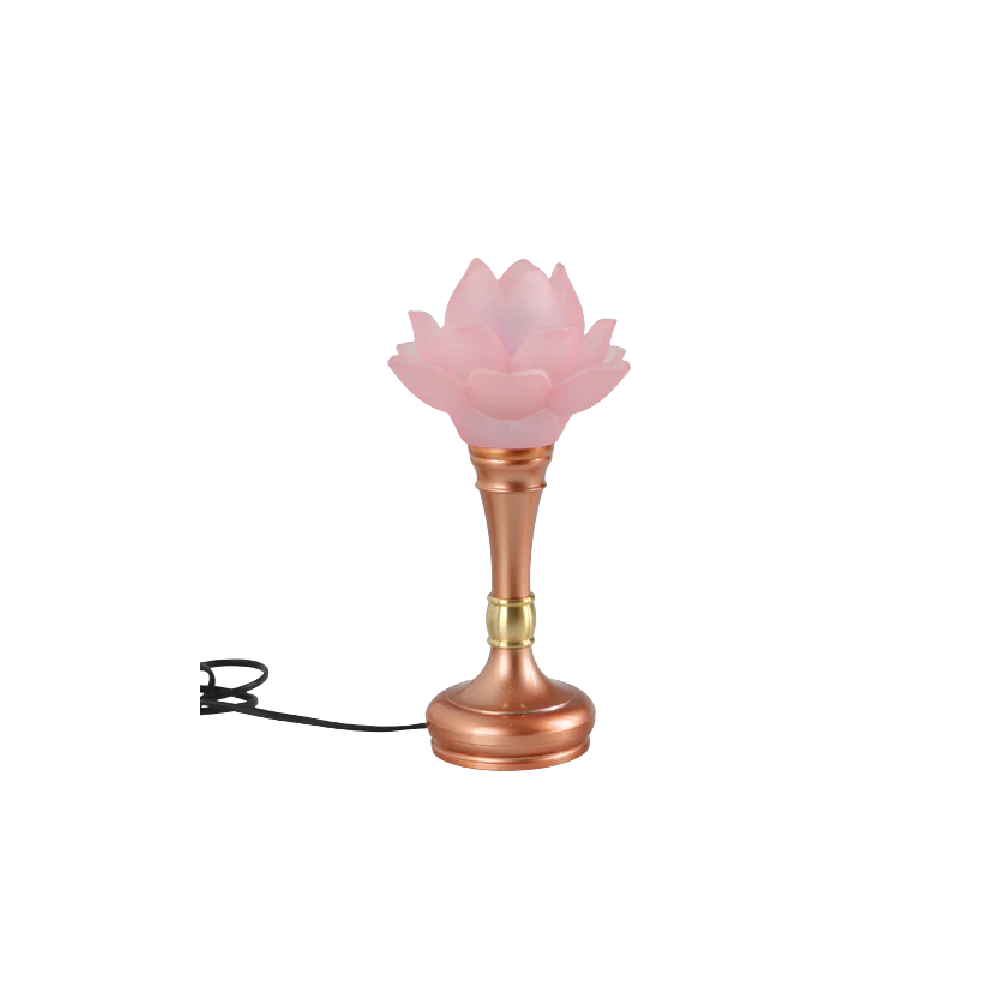 Longdan Rosy Gold Crystal Lamp 10 Inches