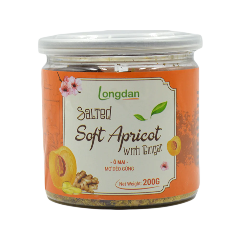 Longdan Salted Soft Apricot With Ginger 200g (Case 24)