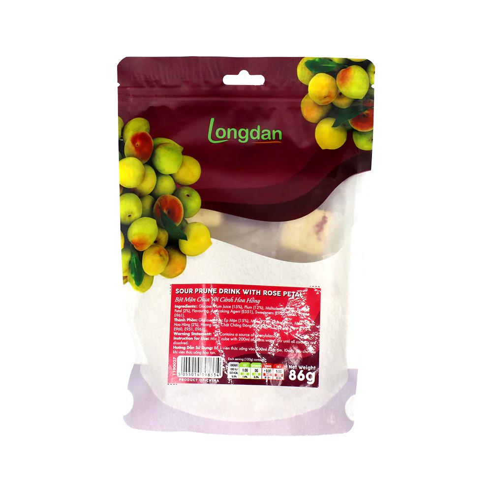 Longdan Sour Prune Drink with Rose Petal 86g