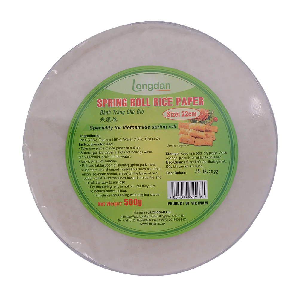 Longdan Spring Roll Rice Paper 22cm 500g