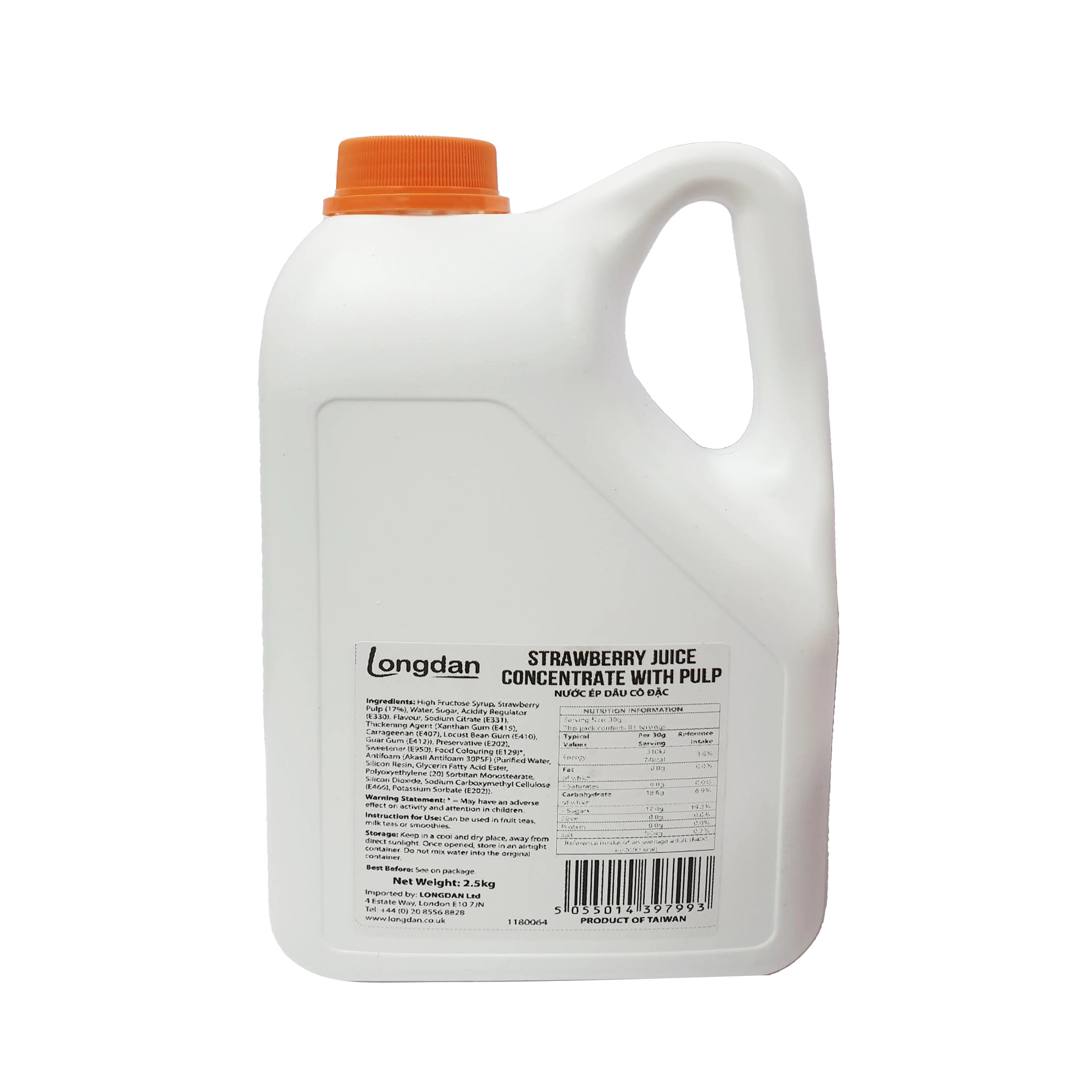 Longdan Strawberry Juice Conc. with Pulp 2.5kg (Case 6)