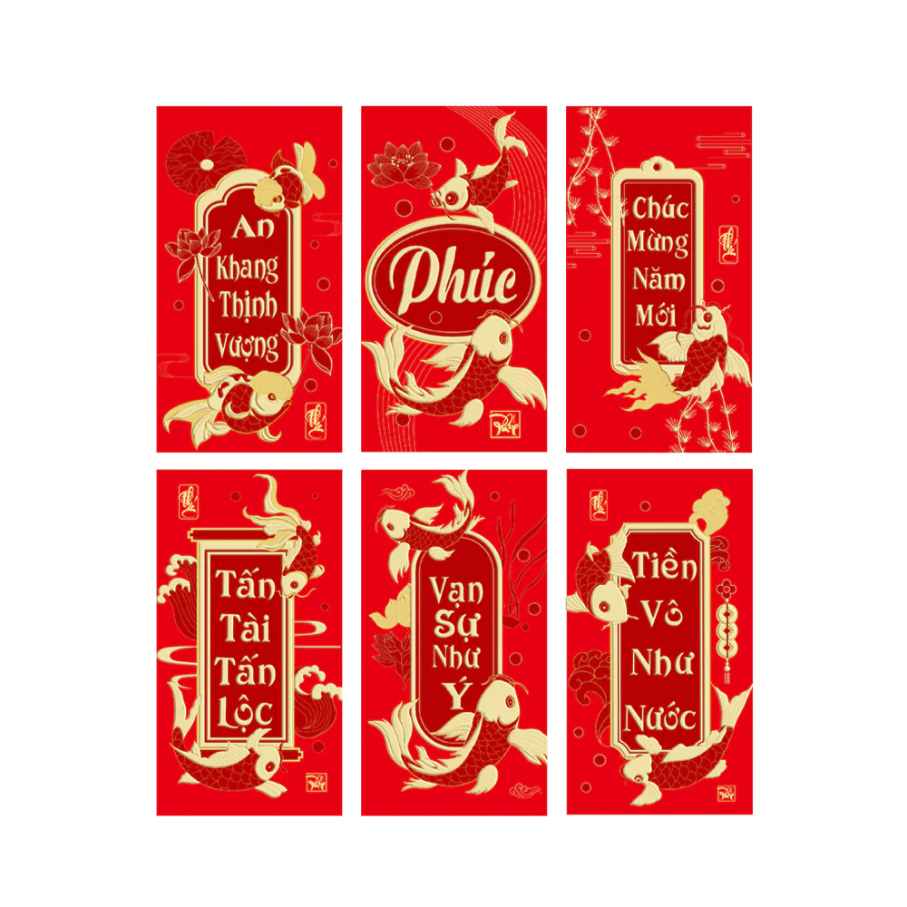 Longdan Vietnamese Red Envelope 6pcs - Image 2