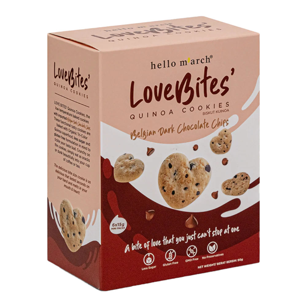 LOVE BITES Quinoa Cookies - Belgian Dark Chocolate Chips 90g - Image 2