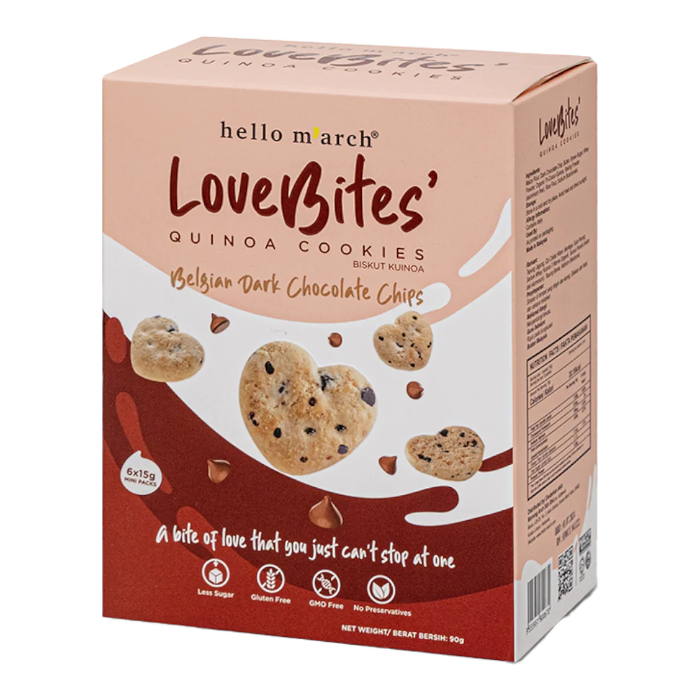 LOVE BITES Quinoa Cookies - Belgian Dark Chocolate Chips 90g - Image 3