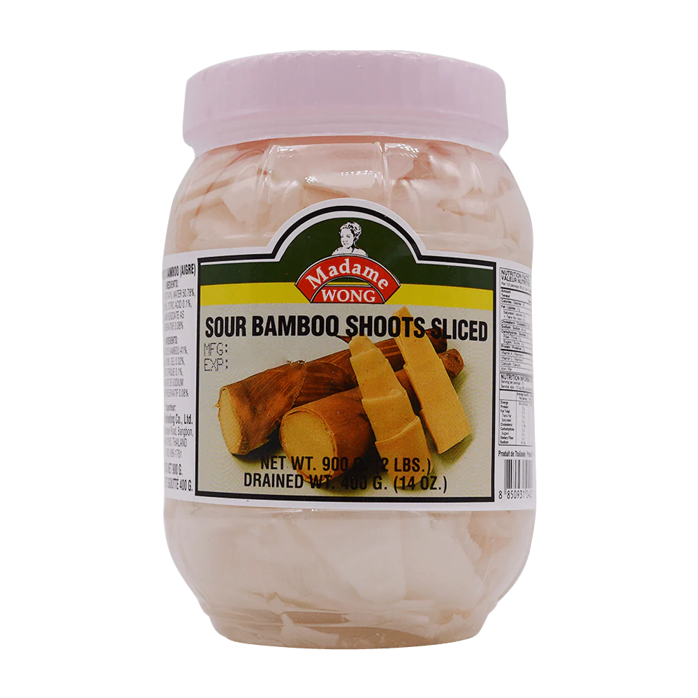 MADAME WONG Sour Bamboo Shoot Sliced 900g (Case 12)