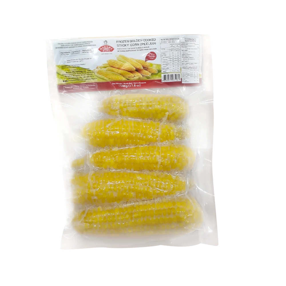 MADAME WONG Yellow Cooked Sticky Peeled Corn 500g (Frozen)