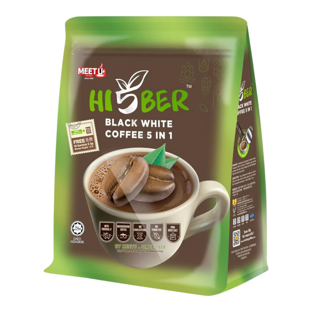 MEETU Hi5ber Black White Coffee 5in1 300g