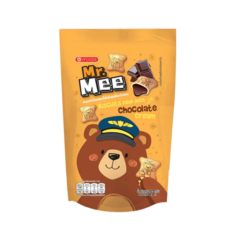 MR.MEE Biscuit Filled with Cream - Chocolate 22g (Case 144)
