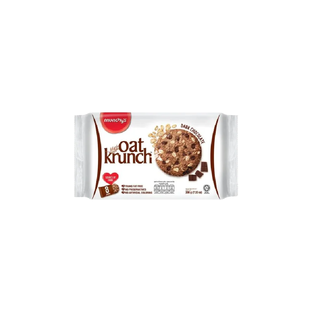 MUNCHY'S Oat Krunch Biscuit - Dark Chocolate Flavour (26g*8) 208g