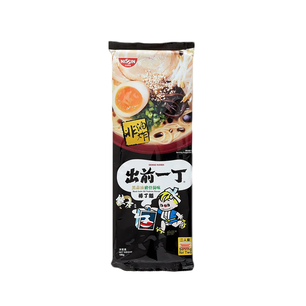 NISSIN Demae Ramen Bar Noodle - Black Garlic Oil Tonkotsu Flavour 174g