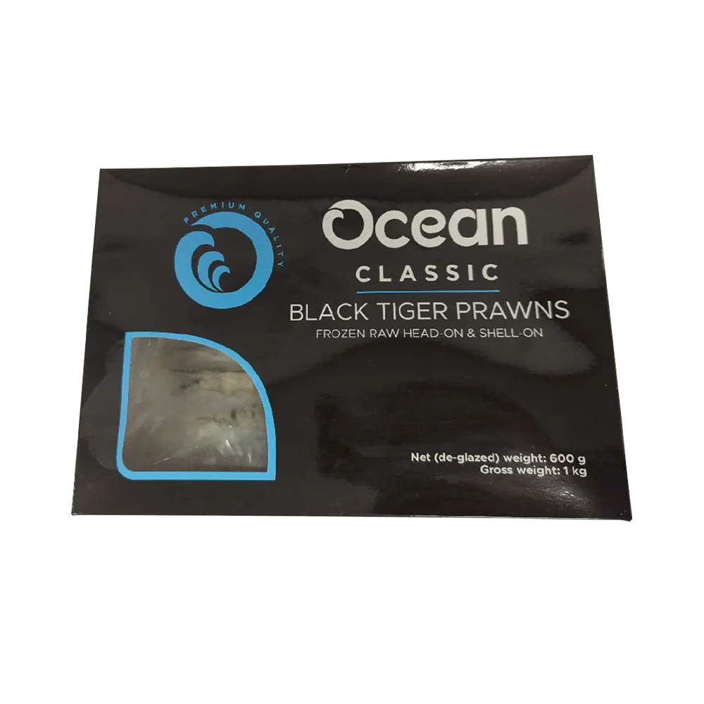 OCEAN CLASSIC Black Tiger HOSO 16/20 600g net (1kg Gr) (Frozen)