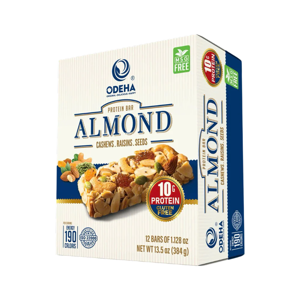 ODEHA Almonds Bar - Almonds, Cashews and Raisins (32Gr x 12 Bars) x 24 (Case 288)