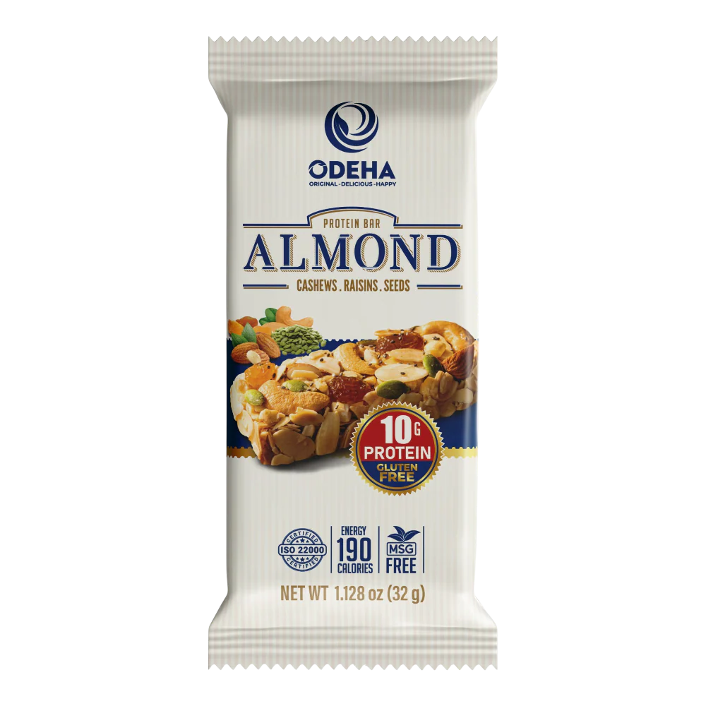 ODEHA Almonds Bar - Almonds, Cashews and Raisins (32Gr x 12 Bars) x 24 (Case 288) - Image 2