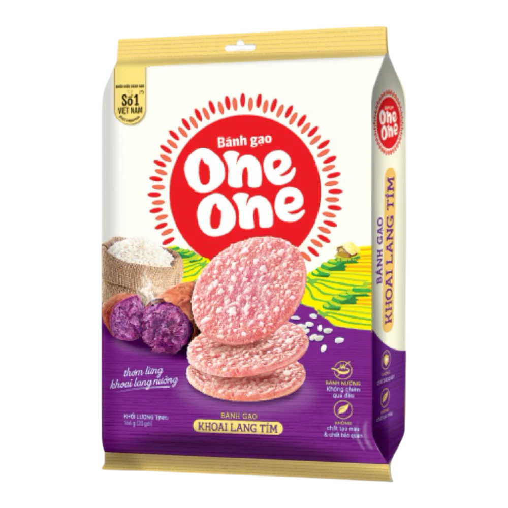 ONE ONE Rice Cake - Purple Sweet Potato 166g (Case 20)