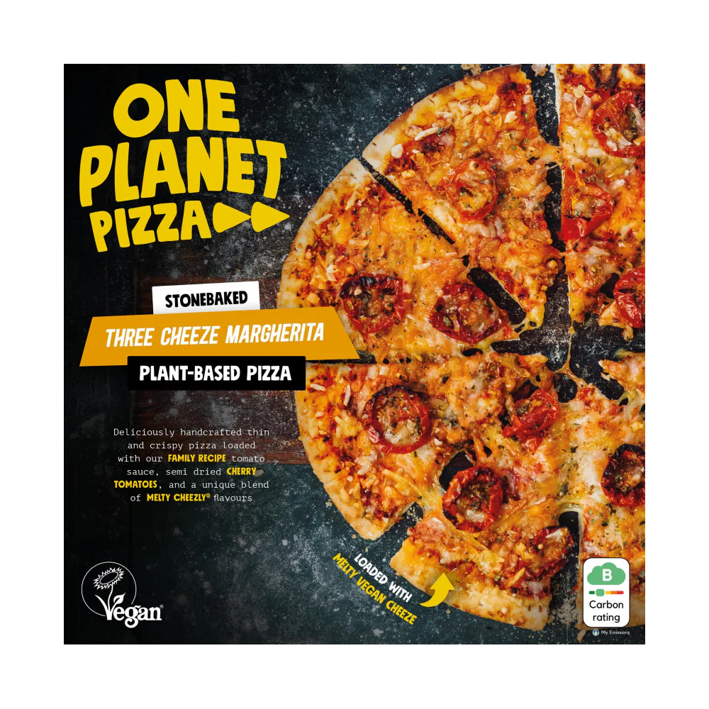 ONE PLANET PIZZA Vegan Three Cheese Margherita 320g (Frozen)