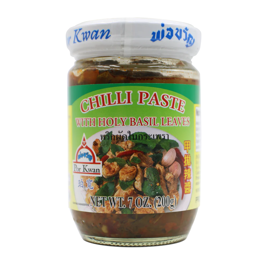 POR KWAN Chilli Paste With Holy Basil Leaves 200g (Case 24)