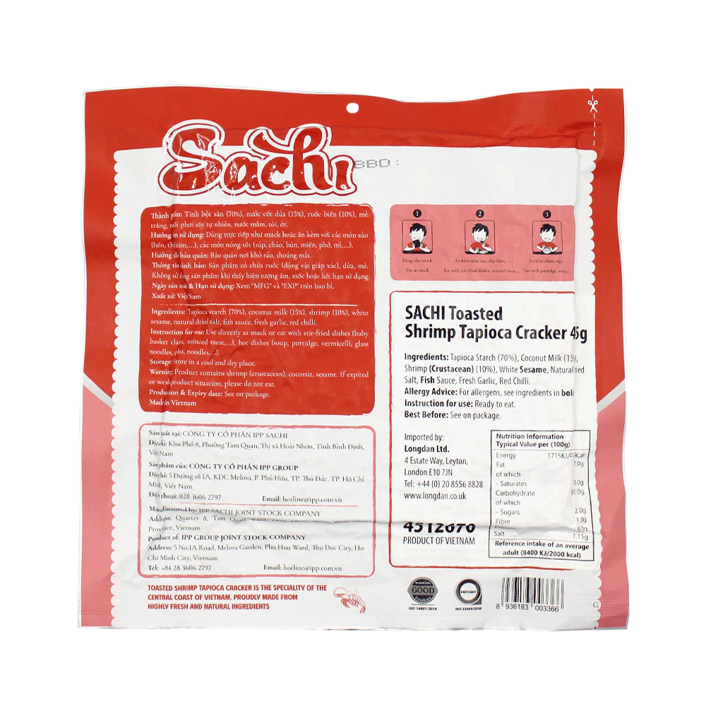 SACHI Toasted Shrimp Tapioca Cracker 45g - Image 2
