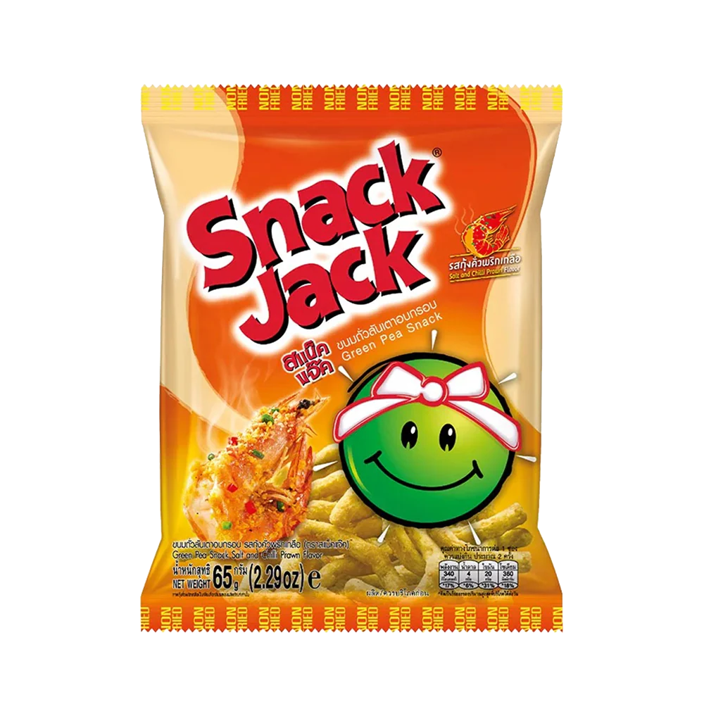 SNACK JACK Green Pea Salt & Chill Prawn 62g (Case 24)