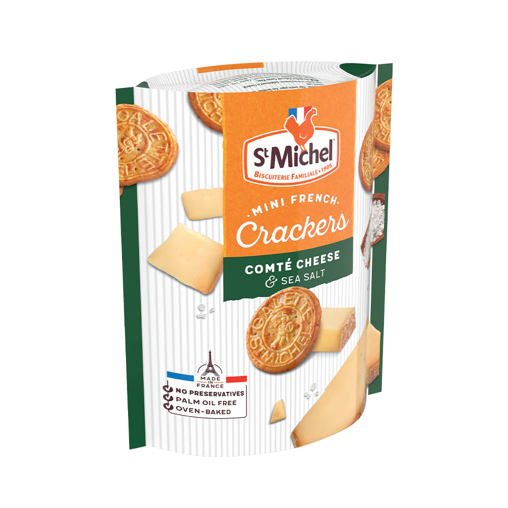 ST MICHEL Mini French Crackers Comte Cheese and Sea Salt 100g - Image 2