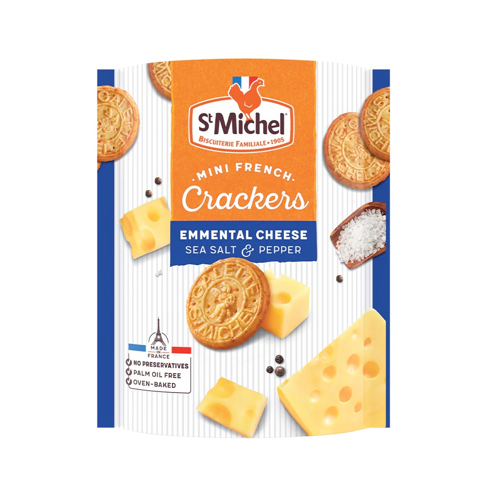 ST MICHEL Mini French Crackers Emmental Cheese 100g