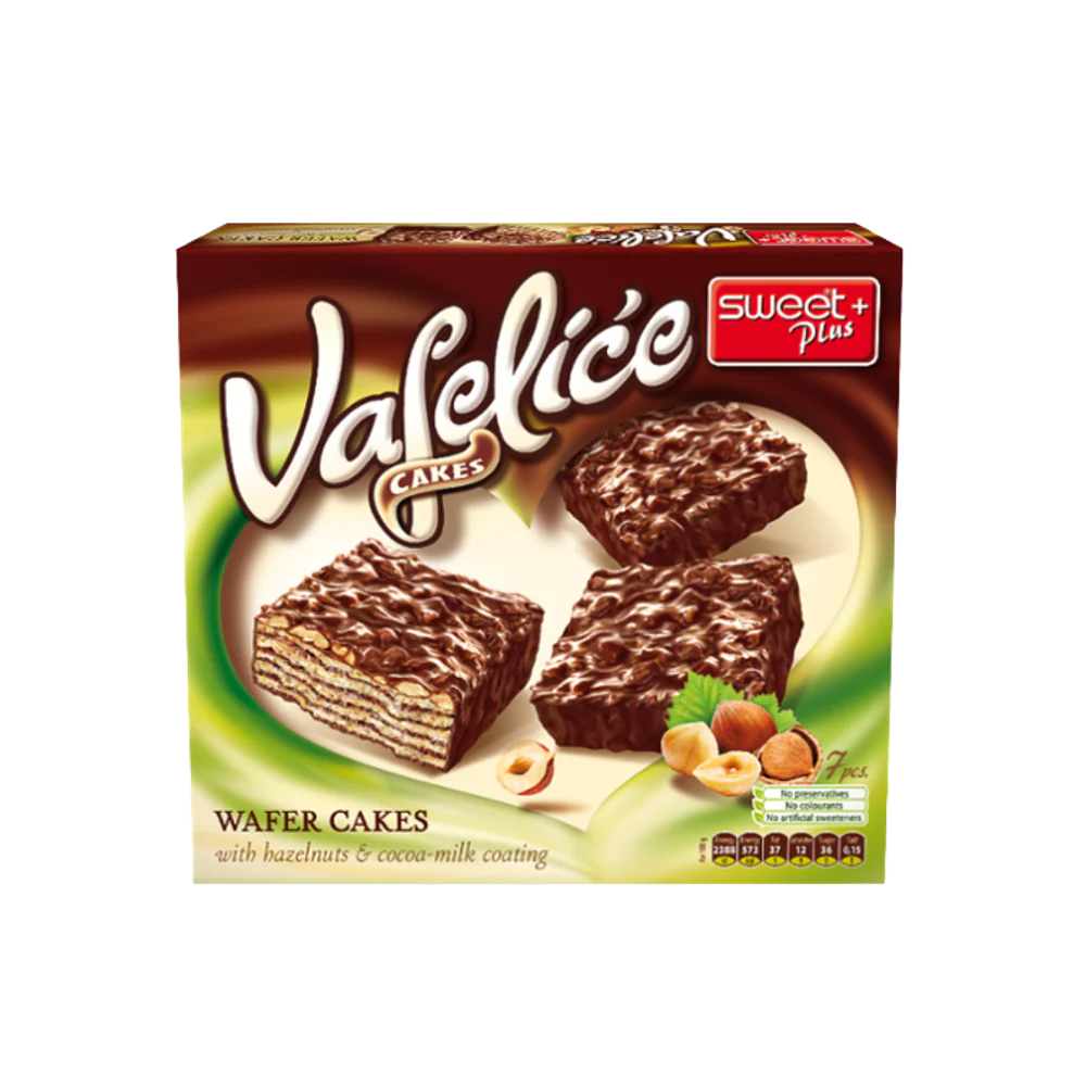 SWEET PLUS Rydo Wafer Cakes with Hazelnuts 125g