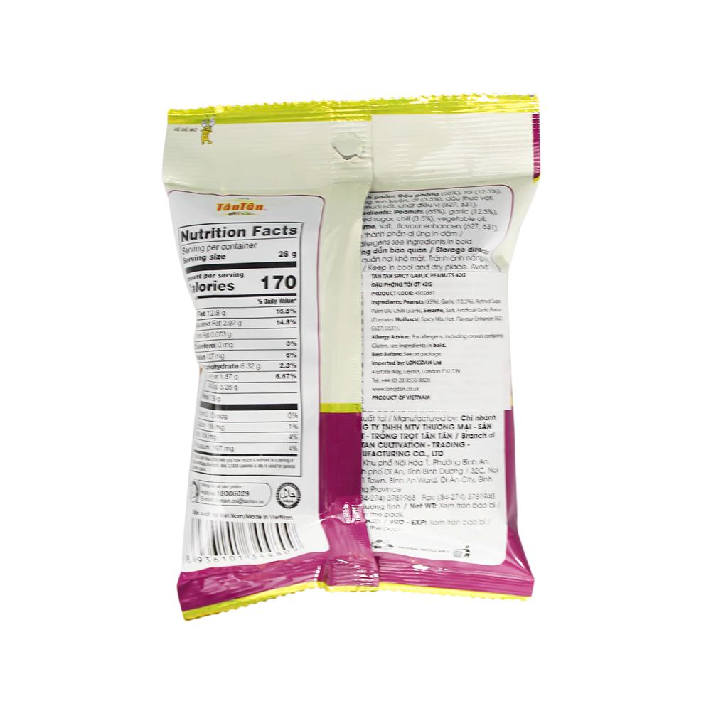 Tan Tan Spicy Garlic Peanuts 42G - Image 2