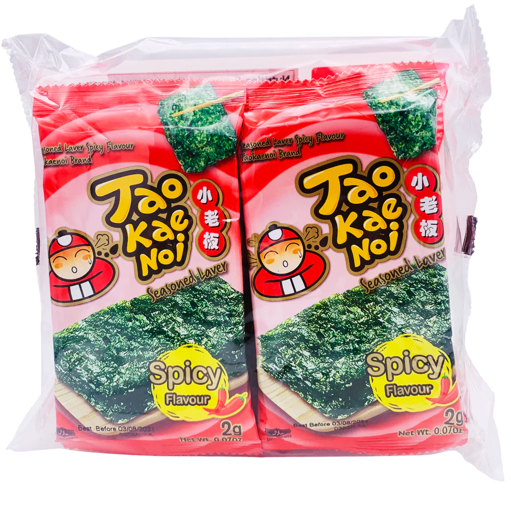 TAOKAENOI Roasted Seaweed (Korean Style) Spicy 2g (Case 160)