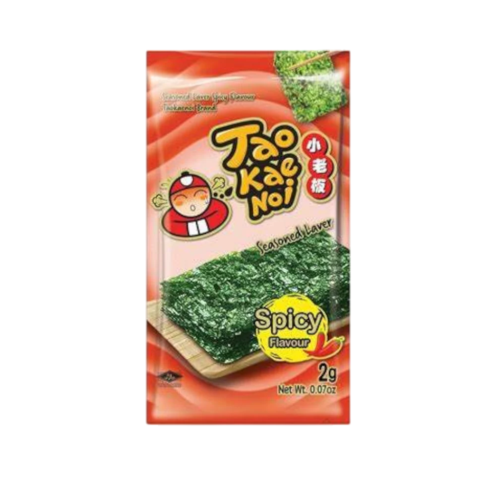 TAOKAENOI Roasted Seaweed (Korean Style) Spicy 2g (Case 160) - Image 2