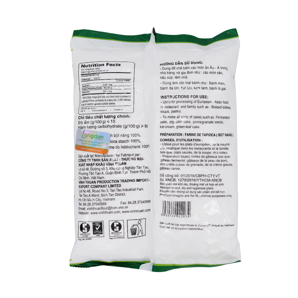 Vinh Thuan Tapioca Starch (Bot Nang) 400g - Image 2