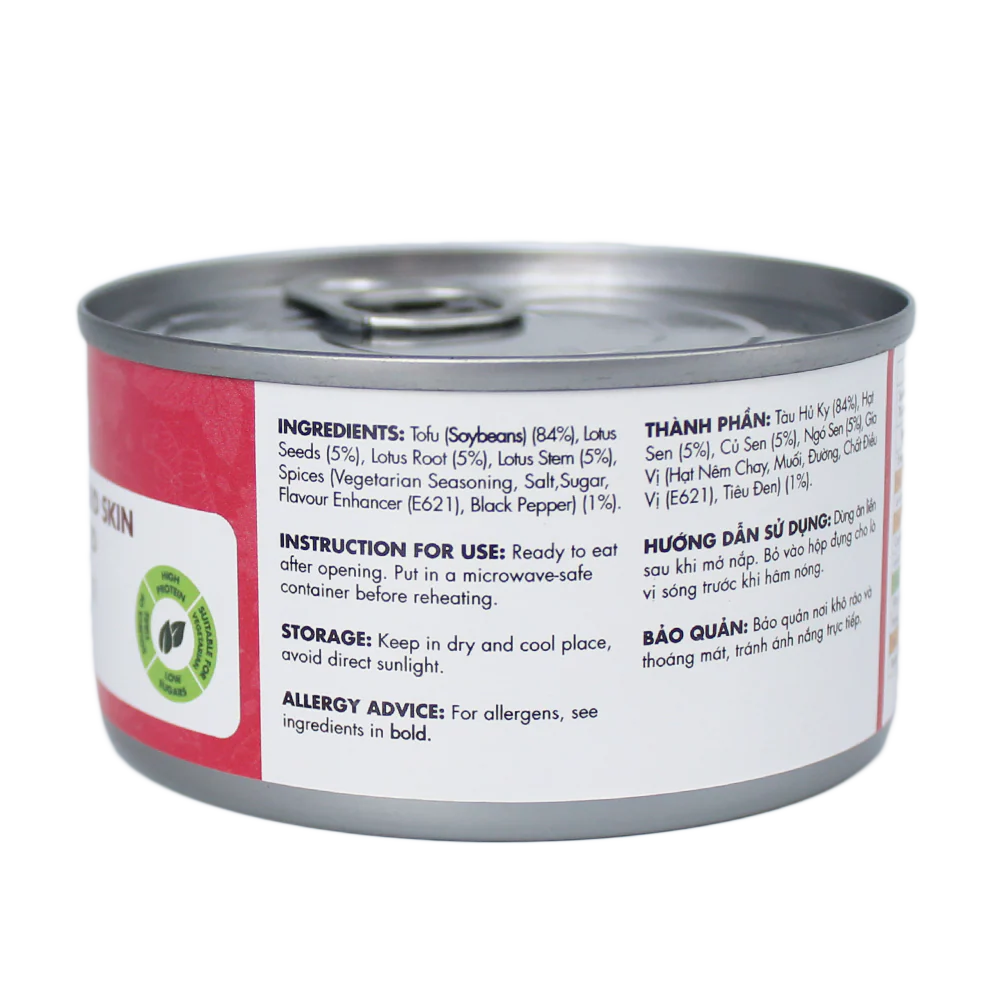 The Plantbase Store Canned Vegetarian Beancurd Skin With Lotus Seed 200g (Case 12) - Image 3