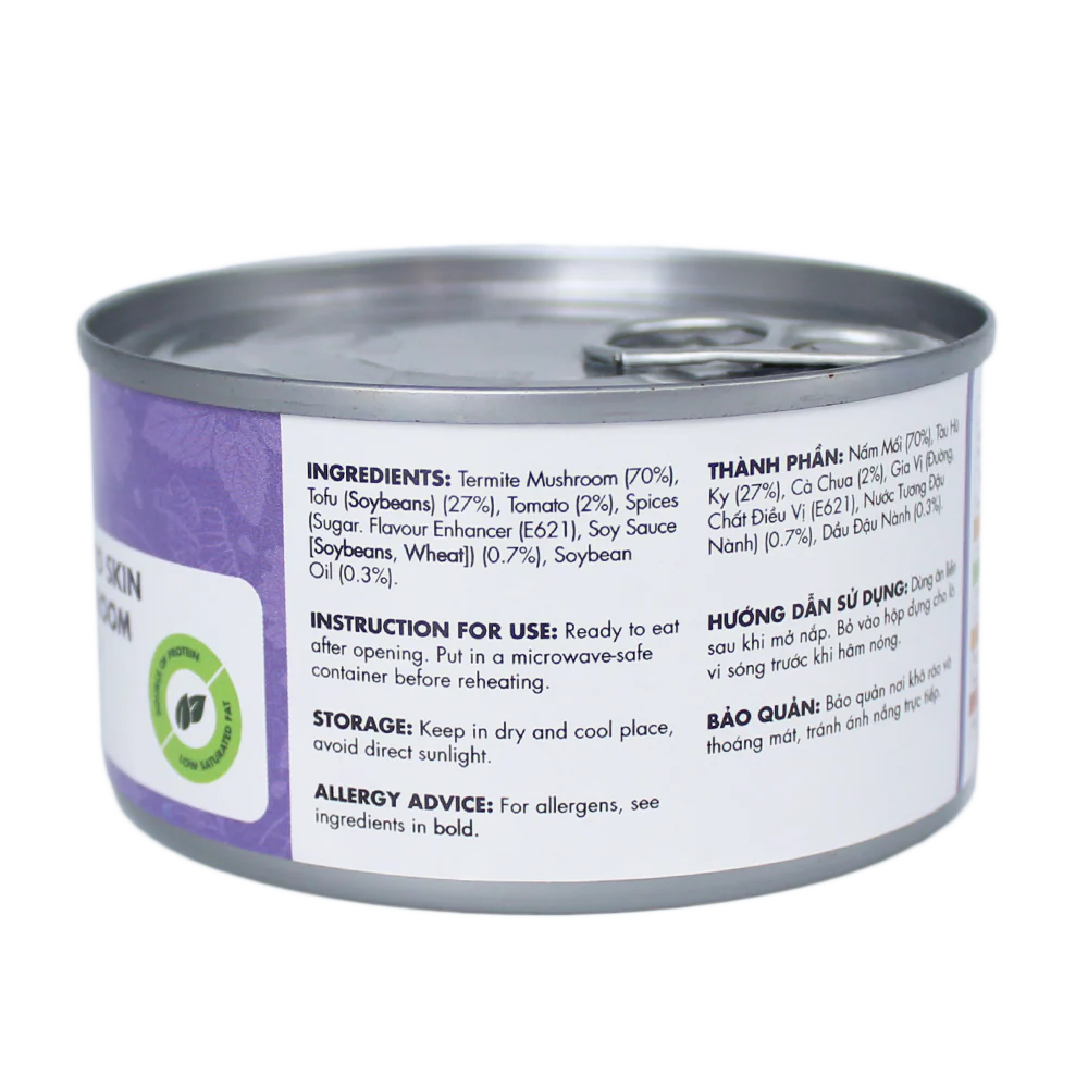 The Plantbase Store Canned Vegetarian Beancurd Skin With Termite Mushroom 200g (Case 12) - Image 3